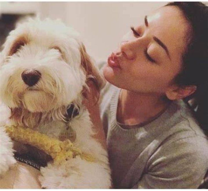 Aimee with her pet dog