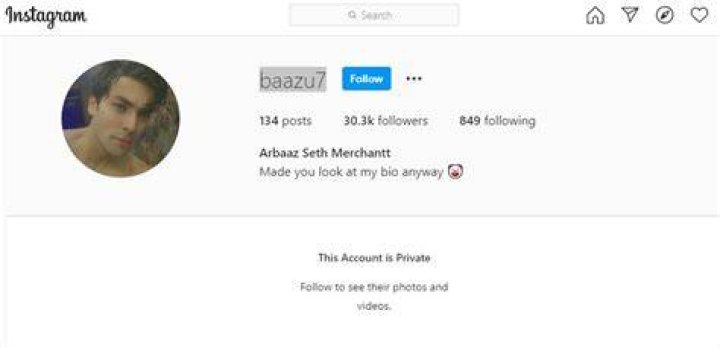 Arbaaz Merchant Instagram account