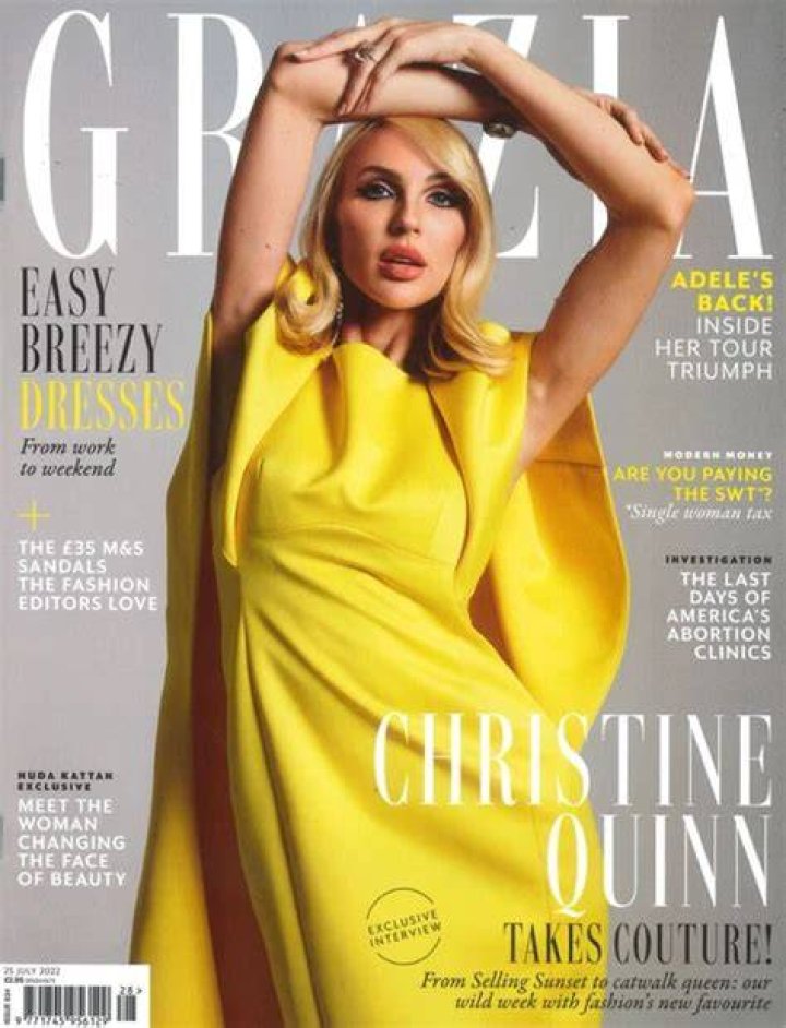 Christine Quinn featured in Grazia magazine