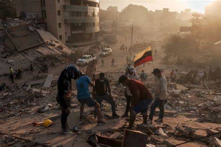 Citizens Dig Through Rubble And Snow Leningrad