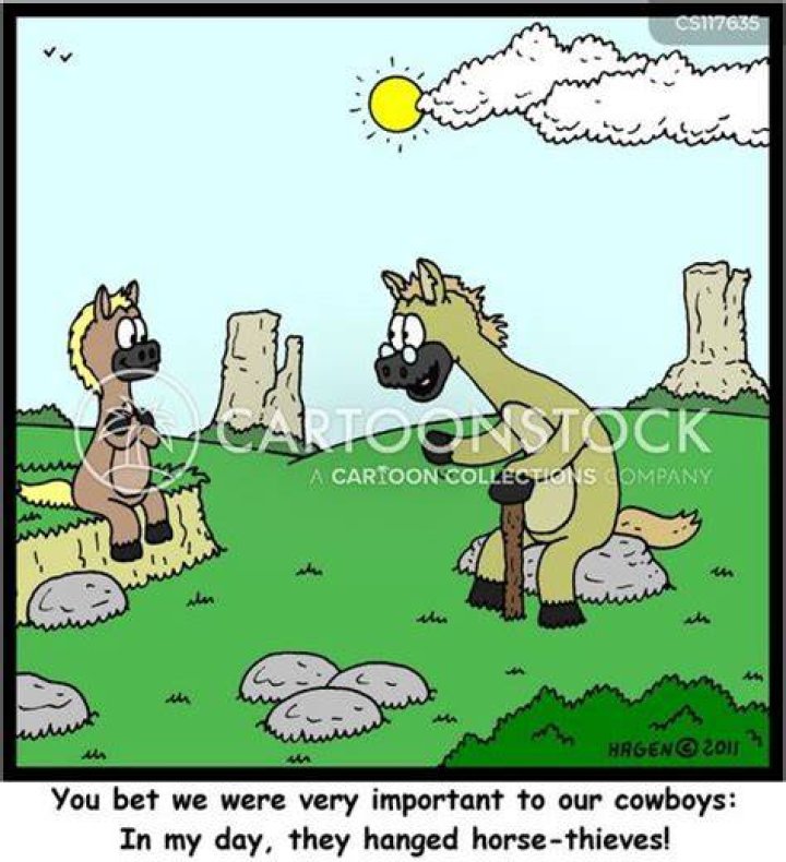 Cowboys Hanging A Horse Thief