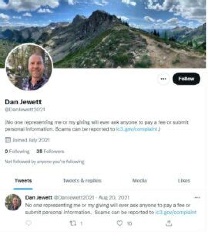 Dan Jewett Twitter Page