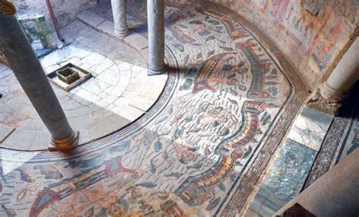 Decorated Floor Of A Roman Winery