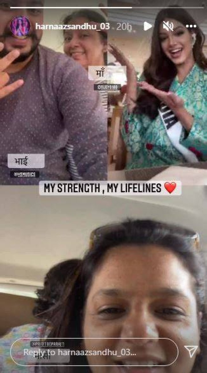 Harnaaz with family members