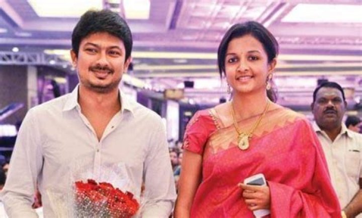 Kiruthiga Udhayanidhi with her husband Udhayanidhi Stalin, son Inbanithi, and daughter Tanmaya