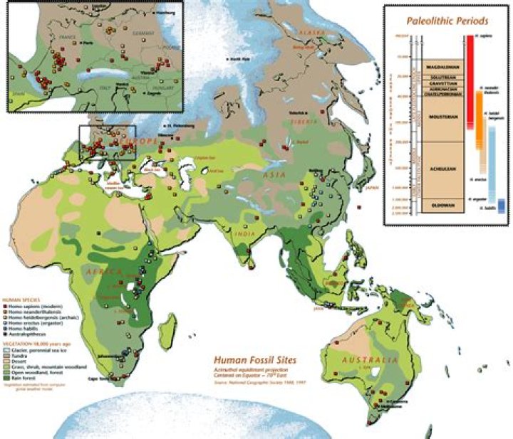 Map Of Ancient Human Species