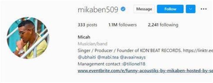 Mikaben Instagram account