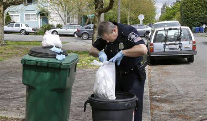 Police Searching Trash