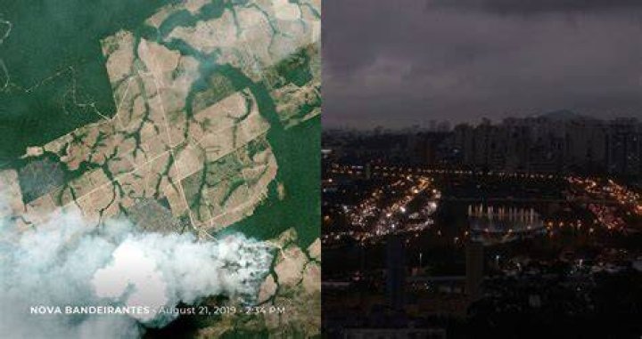 Sao Poalo In Darkness From Amazon Fires
