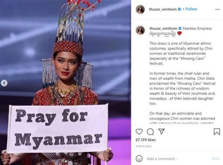 Thuzar Wint Lwin during a modeling show