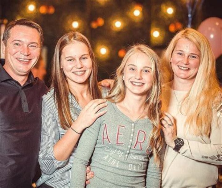 Veronika Rajek with her siblings