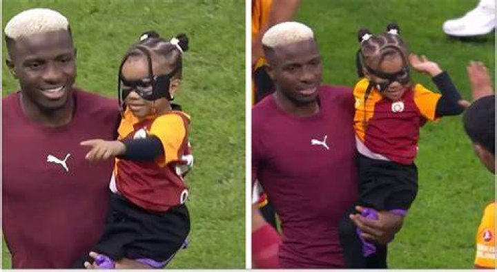 Victor Osimhen with his daughter