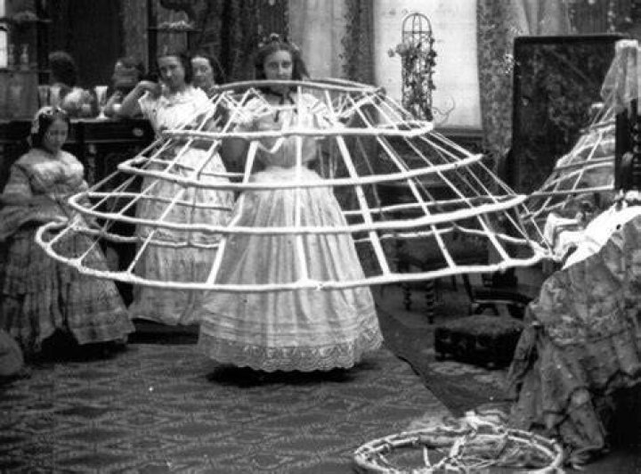 Woman Holding Crinoline