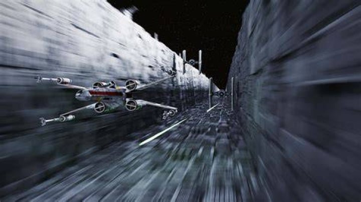 X-Wing Flies Into The Death Star