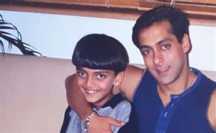 Zaheer Iqbal childhood image with his sister