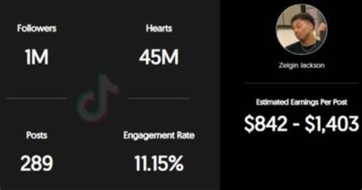 Zelgin Jackson estimated TikTok earning