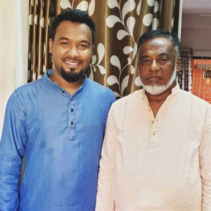 Ziaul Hoque with his father